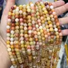 Fornecimento Direto da Fábrica Contas Soltas de Jade de Seda Dourada Natural de Xinjiang Pulseira DIY Acessórios para Miçangas Contas Redondas de Jade Amarelo Atacado