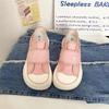 Zapatos de Lona con Velcro de Doble Uso, Lindos y Originales para Mujer, Nuevo Estilo Chic de Verano de Nicho con Punta en Forma de Mango, Zapatos Blancos Slip-On de Suela Gruesa