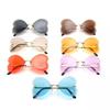 Gafas de Sol de Fiesta de Amor sin Montura Transfronterizas 2022 Moda Retro Europea y Americana Amor Personalizado Gafas de Sol Metálicas para Mujer