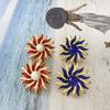 Pendientes vintage de mediados de la antigüedad para mujer, pendientes de girasol con esmalte vintage de alta calidad, pendientes antiguos de corte de moda