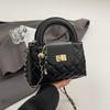 Bolsa Pequena Quadrada Simples Casual Textive 2025 Nova Elegante Moda de Primavera Bolsa de Mão Moderna Bolsa Transversal de Ombro