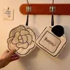 Linda Toalla de Mano Absorbente de Felpa de Coral Camelia, Suave y Sin Pelusa, Toalla de Mano Absorbente para Uso Doméstico, Tipo para Colgar