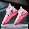 Nuevos zapatos de fútbol AG de tacos largos y para césped artificial transfronterizos para hombres, mujeres y niños, zapatos deportivos de alta gama para césped artificial al por mayor