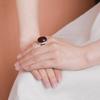 Anillo Yuebao de plata de ley S925 con forma de corazón, estilo retro, ligero y lujoso, con forma de huevo, sencillo, a la moda, personalizable y combinable.
