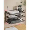 Soporte para Router Soporte de Pared Set sin Taladro Caja de Almacenamiento para Decodificador Módem Óptico Estante WiFi