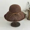 Sombrero de Paja para Mujer Verano Fresco Protector Solar Artístico Sombrero de Sol Coreano Playa Marítima Sombrero de Viaje Todo Fósforo Sombrero de Sol
