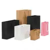 Bolsas de Regalo de Papel Negro para Venta al por Mayor Transfronteriza, Bolsas para Empaquetar Joyería, Bolsas Tipo Tote Negras Listas para Usar, Productos Exquisitos Suministrados Directamente por los Fabricantes