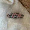Presilha de cabelo estilo britânico xadrez coreano para mulheres, presilha lateral para franja, presilha BB, grampo elegante para a parte de trás da cabeça, acessório de cabelo