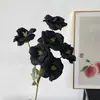 Flores Artificiais Pretas para Salão de Cerimônia de Casamento Arranjos de Flores, Flores Artificiais Atacado de Fabricante, Materiais Florais para Casamento de Hotel, Flores Artificiais Pretas