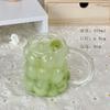 Copa para beber de vidrio de borosilicato alto con forma de uva y asa, copa de café de vidrio transparente para el hogar, copa para jugo, leche