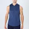 Colete de Corrida Europeu Masculino Transfronteiriço com Capuz Secagem Rápida Verão Esportivo Malha Respirável Fitness Sem Mangas