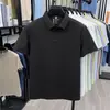 Camiseta para Hombre, Camisa de Alto Rendimiento Sin Costuras, Polo Fresco de Seda de Hielo de Manga Corta, Top Casual de Color Sólido para Verano para Hombre