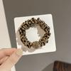 Anillo para el cabello con bola de cristal de leopardo estilo japonés y coreano, estilo retro, sencillo, con diamantes de imitación, elegante y de alta calidad.