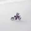 Anel de Lábio Borboleta de Zircônia Diamante Argola de Orelha de Aço Titânio Brilhante Nova Decoração de Lábio Piercing Corporal Joias Fábrica Outlet