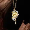 2026 Tendencia Video Corto Estilo Chino Nuevo Collar Chino Lujo Ligero Nicho Bañado en Oro Real Brillante Cadena para Clavícula de Unicornio