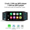 Reproductor MP5 de 5 pulgadas con un solo eje y pantalla táctil IPS, Carplay inalámbrico, Conectividad Android, Radio Bluetooth, Universal
