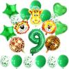 Cross Border Jungle Tiger Lion Giraffe Jungle Animal Theme Birthday Party Green Digital Balloon Package