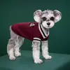 Moda Coreana Otoño e Invierno Estilo Preppy Ropa para Mascotas Sudadera de Punto con Cuello en V Forrada de Polar Mascotas Gato y Perro Suministros Venta al por Mayor