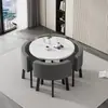 Mesa de comedor plegable que ahorra espacio para uso doméstico en apartamentos pequeños, juego de mesa y sillas para reuniones en tiendas, mesa redonda de recepción para ocio