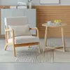 Sofá de Tela Minimalista Nórdico para Ocio, Desmontable y Lavable, de un Solo Asiento, Adecuado para Apartamentos Pequeños, Sala de Estar, Balcón, con Juego de Mesa y Sillas de Madera Maciza