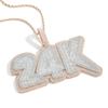 Collar de Hombre Europeo y Americano con Letras de Hip-Hop Personalizado Transfronterizo Monograma 24K t Zirconia Cúbica DIY Colgante Empalmado de Letras