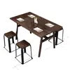 Combinación de Mesa y Sillas para Restaurante de Comida Rápida Catering Comercial Tienda de Snacks y Fideos Tienda de Desayunos Mesa de Comedor Económica Mesa Rectangular para 4 Personas