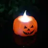 Lanterna de Abóbora de Halloween Decoração do Festival Fantasma Adereços Luz de Vela Digital LED Suprimentos de Festa Luz Noturna Luminosa Lâmpada de Vento