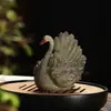 Acessórios de Chá Criativos que Mudam de Cor das Dinastias Tang e Song, Mesa de Chá Cisne Branco, Enfeites para Conjunto de Chá, Figurine de Animal de Resina Pixiu que Borrifa Água, Animal de Estimação de Chá Bonsai