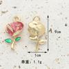 Accesorios de joyería DIY, colgante de aleación de aceite en forma de gota, flor de cinco pétalos, lápiz labial de amor, collar, pulsera, colgante, llavero