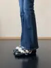 Primer Encuentro Temporada Zapatos Peludos Cálidos Forrados de Lana con Hebilla de Cinturón Zapatos Mary Jane Punta Redonda Zapatos Planos Zapatos de Cuero con una Correa