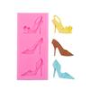 Molde de silicona para tacones altos con diseño de arte de azúcar para San Valentín, para mujer, para pastel de bodas, para mesa de postres de niña, lote de puntos