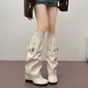 Botas Longas com Fivela Vintage para Mulheres, Novidade Outono/Inverno 2026 Versátil Salto Bloco Afinando Cano Alto Botas Empilhadas