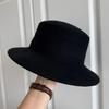Sombrero de copa francés de lana para mujer Otoño e Invierno 2023 Nuevo Sombrero plano de socialité británico Sombrero plano de fieltro retro Hepburn
