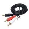 Cable de audio Ave línea a par de dos líneas 3.5 a 2 RCA cabeza de loto doble cable AUX conexión a altavoz de teléfono móvil 1.5 metros