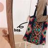 Bolsos Tennco de Otoño e Invierno, Bolsos Tote Casuales para Viaje, Bolsos Tejidos de Lana Estilo Étnico Retro, Bolsos de Hombro para Mujer