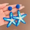 Pendientes Grandes de Flor Estilo Vacaciones de Verano en la Costa, Pendientes Exagerados de Paja Bohemia, Aretes para Mujer, Perfectos para Fotos de Viaje