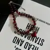 Dulce Fresco Rojo Perlas Mariposa Flor Amor Collar Estilo Frío Moda Lujo Ligero Cadena de Clavícula Alta Europea y Americana Nuevo