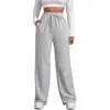 2025 Comercio Exterior Transfronterizo Amazon Pantalones Deportivos para Mujer Casual Pierna Ancha Deportivos Elásticos Cintura Alta Cordón Holgados