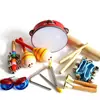 Traje combinado de instrumentos de percusión Orff de 8 piezas, material didáctico de educación musical temprana para niños, percusión para niños