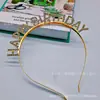 Diadema con Letras de Pedrería Feliz Cumpleaños Diadema HAPPYBIRTHDAY Fiesta Ambiente de Fiesta Accesorios para el Cabello
