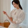 2026 Nuevo Estilo Coreano Ajustado Elegante Longitud Media Cuello Alto Mangas de Linterna de Moda Bodycon Vestido Profesional para Mujer