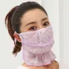 Máscara Véu Protetor Solar Floral de Verão Respirável Solta Proteção UV para Pescoço Máscara Solar para Pescoço Máscara Facial