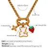 Colar de Aço Inoxidável Estilo Feriado Transfronteiriço Europeu e Americano Morango Cogumelo Pingente DIY Pingente Moda Colar Multifacetado para Mulheres