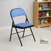 Cadeira Dobrável Moderna Casual de Metal e Ferro para Casa, Escritório, Treinamento com Encosto, Cadeira para Computador