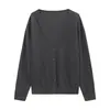 Love and Nancy Treze Linhas Primavera/Verão 2026 Cardigan 100% Algodão Estilo Preguiçoso Gola V Manga Longa Suéter de Tricô para Mulheres 03704
