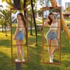 Espejo de cuerpo entero para colgar en la pared para dormitorio, plegable y móvil, instalación sin taladro, para colgar detrás de la puerta en habitaciones de estudiantes universitarios