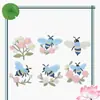 Parches Bordados de Abejas Pastorales, Parches Florales Termoadhesivos, Parches Autoadhesivos, Decoración para Bolsos Hanfu Qipao, Accesorios de Vestimenta