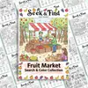 Compra directa transfronteriza de 10 hojas/paquete de libros de dibujo divertidos del mercado de frutas para niños, exploración educativa y pósters para colorear de relajación