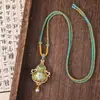 Novo pingente de cabaça em brocado Song estilo chinês com strass, acessório de joia feito à mão DIY para colares de suéter