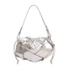 Bolso Cubo Transfronterizo para Mujer, Bolso de Hombro de Cordón de Moda de Gama Alta de Nicho, Bolso Cruzado Tejido Hueco de Gran Capacidad para Viajes Diarios